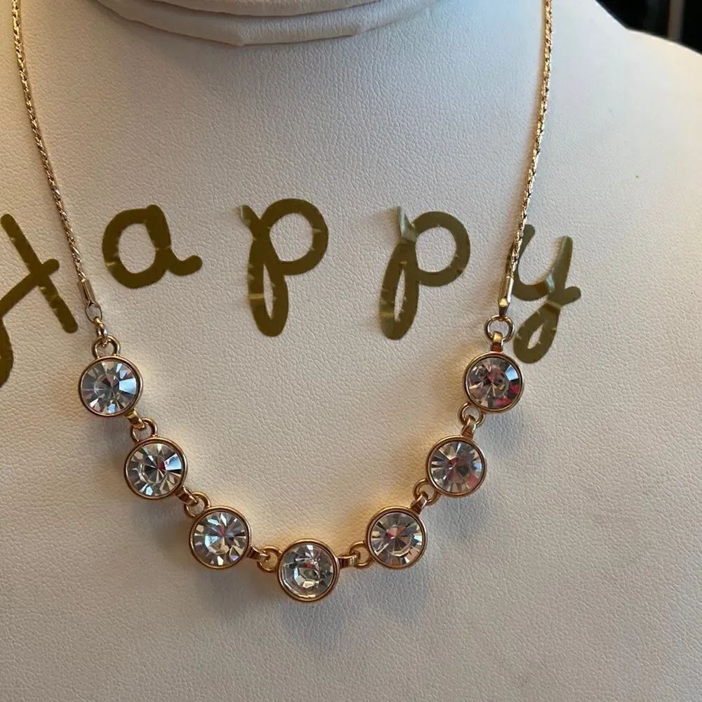 Chico’s crystal gold necklace NWOT